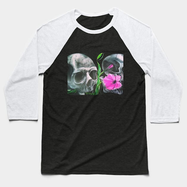 For the Love of Skulls Baseball T-Shirt by SeanKalleyArt